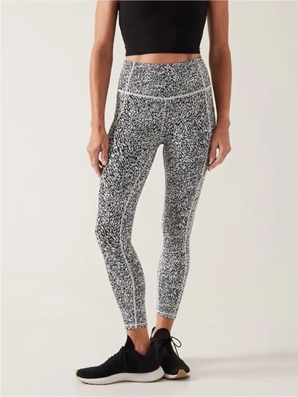 Athleta Black & White High-Rise Printed Leggings
